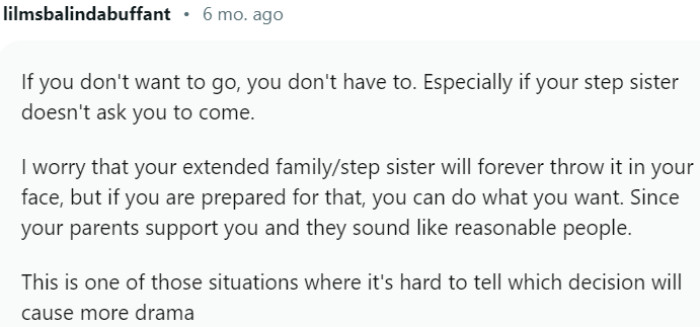 Those parents sound like reasonable people