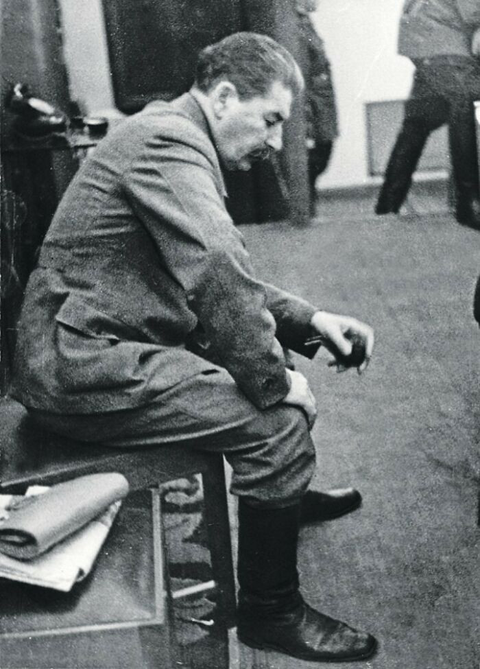 "At 4:31 Am, An Unauthorized Photo Taken Of Stalin Inside Of The Kremlin Shows The Very Moment He Was Informed That Germany Had Began Their Invasion Of The Soviet Union"