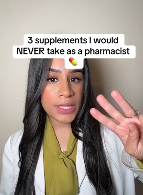 Pharmacist Amina recently took to her TikTok to share the three supplements she would never take and the ones we should be taking instead.