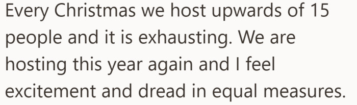 Another year, another full house, and she already feels the familiar blend of joy and exhaustion settling in.