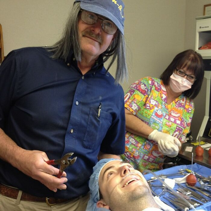 "My Coworker Got His Wisdom Teeth Removed The Other Day, The Doctor Said He Would Take A Funny Picture While He Was Under Anesthesia... My God"