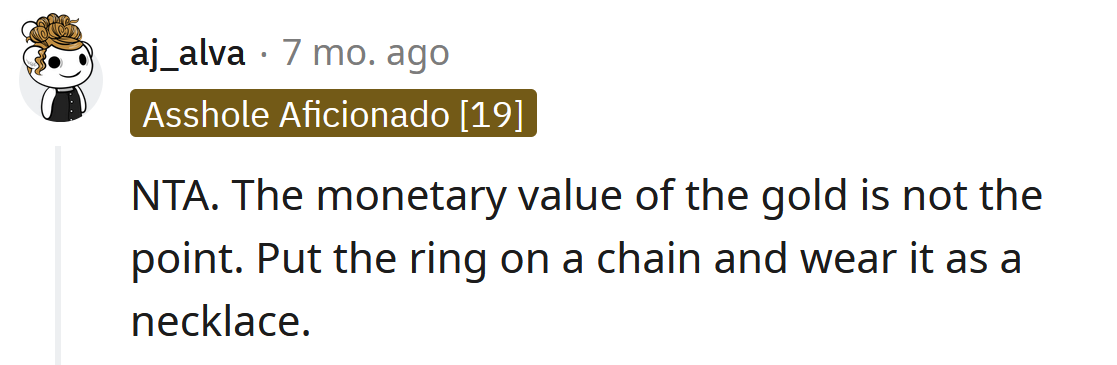 The monetary value isn't the point.