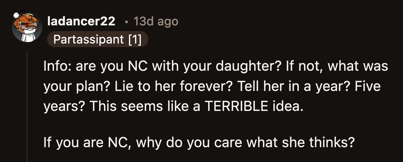 How long did OP think they could keep their remarriage a secret from their daughter?