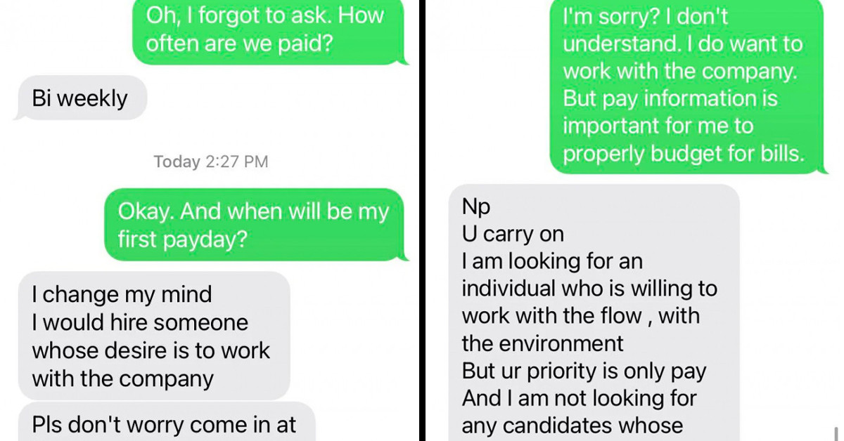 New Hire Gets Accused By Boss Of Not Being Able To ‘Work With The Flow’ After Asking Questions About His Salary