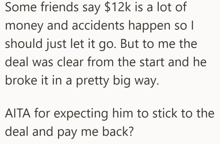 He’s hearing both sides, but stands by the deal he says was clear from the start.