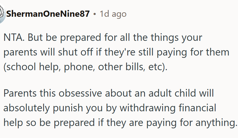 Parents may punish OP