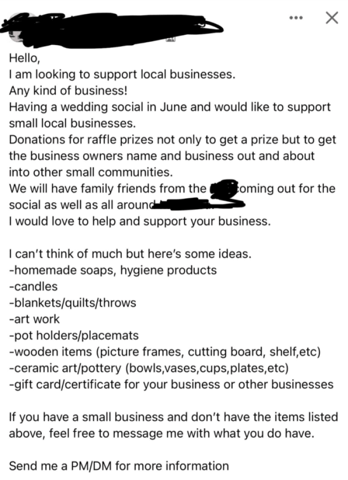 20. I am in favor of supporting small businesses