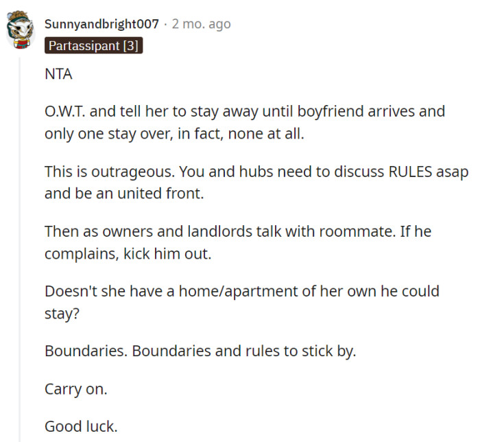 Set boundaries, boundaries, boundaries.