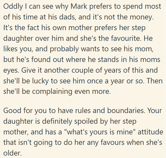Mark Feels Pushed Aside by His Mom, Who Clearly Favors Her Stepdaughter.