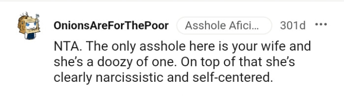 She's clearly narcissistic and self-centered