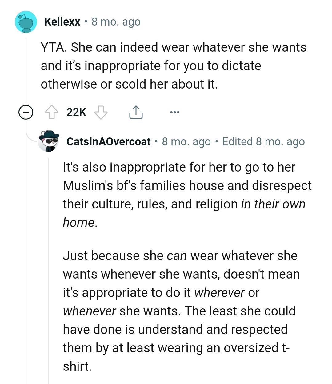 This Redditor Believes It's Inappropriate for the OP to Dictate Otherwise