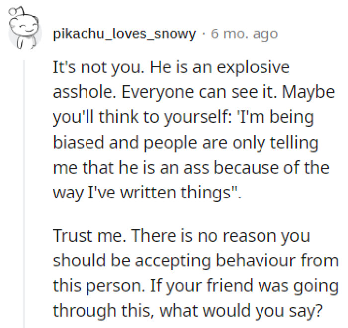 No reason to accept such behavior