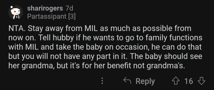 The baby needs to see her grandma regularly.