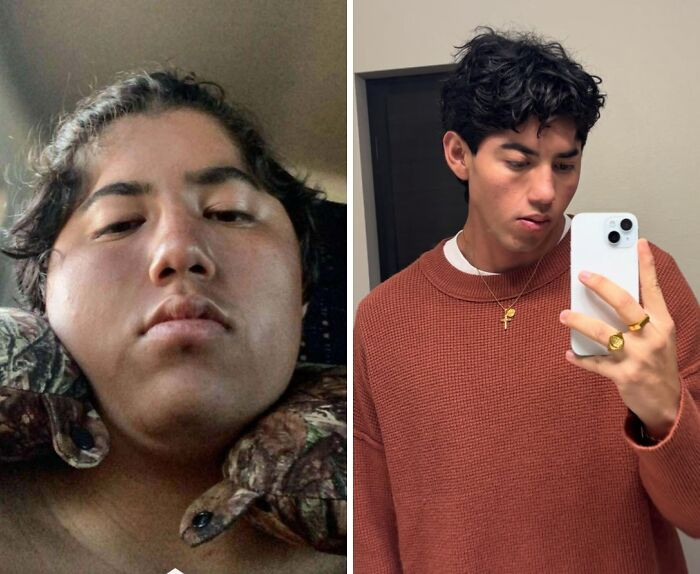 Confidence transformation before-and-after portraits, ages 29 to 30, stopping drinking.