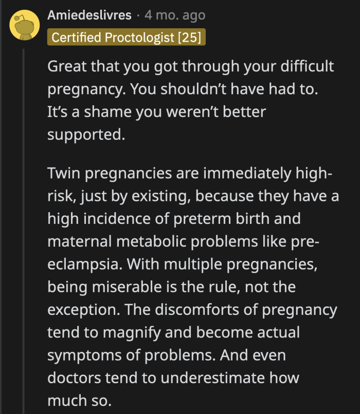 Twin pregnancies mean more worrying and problems that even doctors would sometimes dismiss