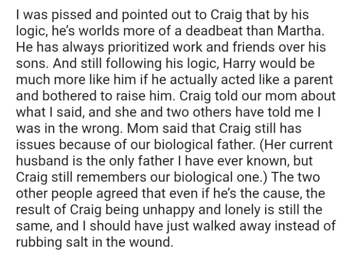 Harry would be much more like him if he actually acted like a parent