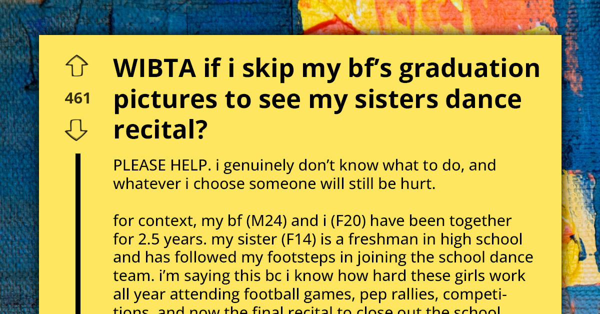 Lady Caught In Emotional Crossfire As Boyfriend’s Graduation Shoot And Sister’s Special End-Of-Year Recital Fall On The Same Day