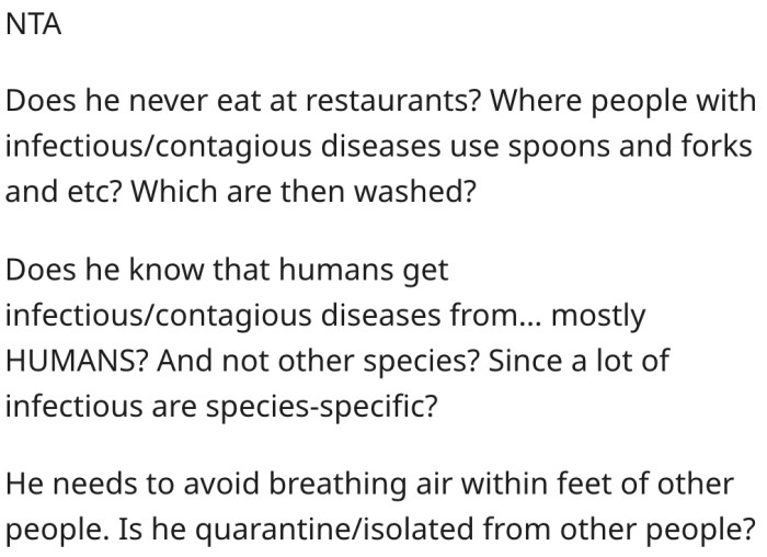 5. Humans get most diseases from humans, not animals.