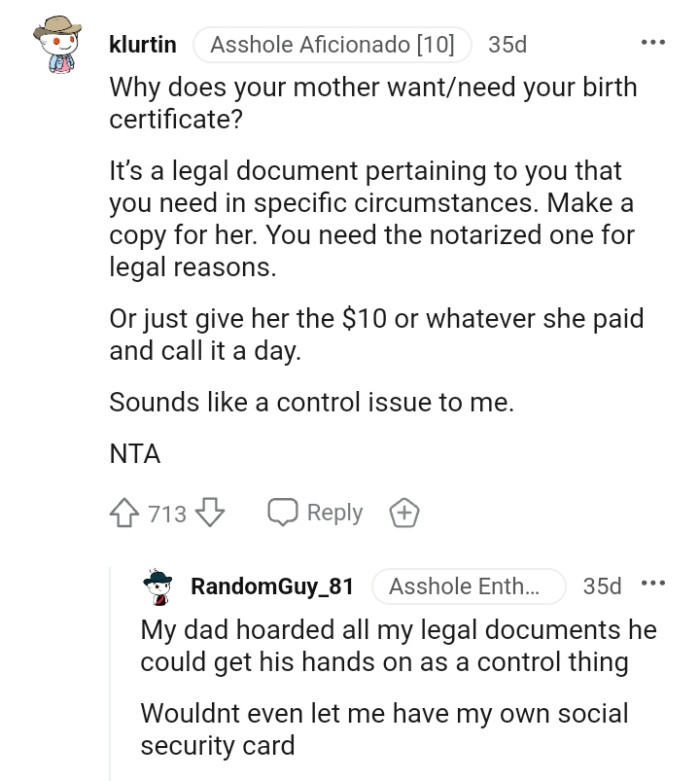 The OP needs the notarized one for legal reasons