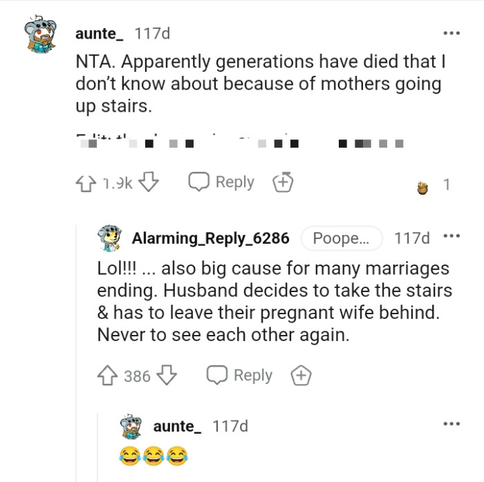 When mothers going upstairs have caused an end to so many marriages