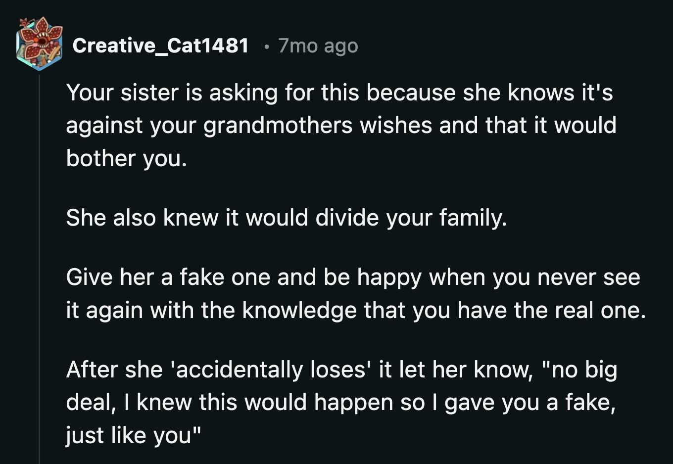 This is too much effort to spend on someone unworthy of a minute of OP's time.