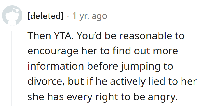 Encouraging info-seeking is fair play, but if he crafted a ring of lies, then YTA—anger is the rightful accessory.