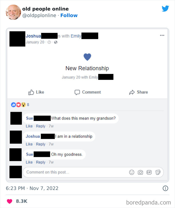 19. My grandson is in a relationship.