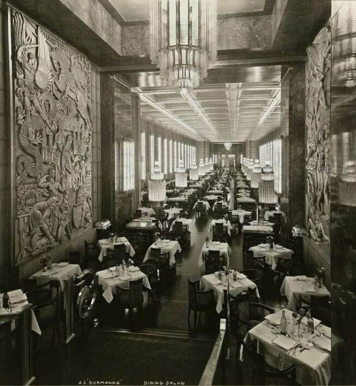 16. The SS Normandie was a French ocean liner that sailed the oceans from 1935 until 1942, when it was destroyed by fire.