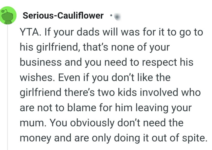 The OP obviously doesn't need the money