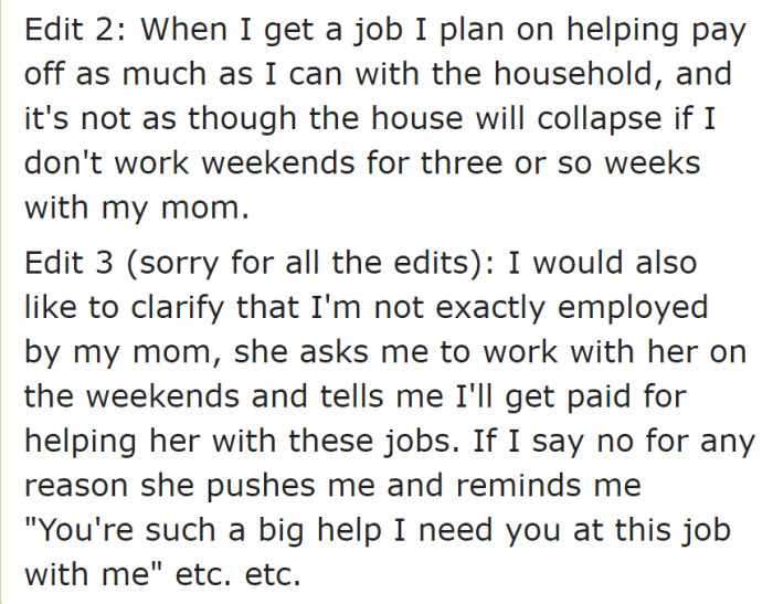 The OP had to clarify some things.