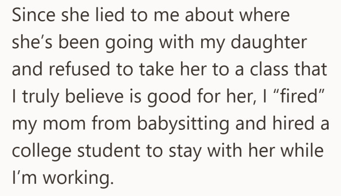 After realizing what had been happening, she made a firm decision to step away from that arrangement.