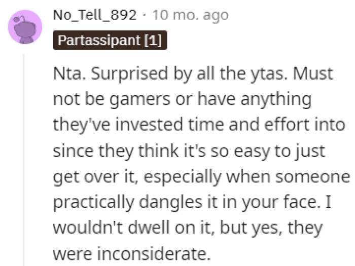 Inconsiderate family