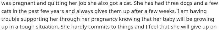She elaborates on her friend's situation and why bringing a baby into this world right now might not be the best idea.