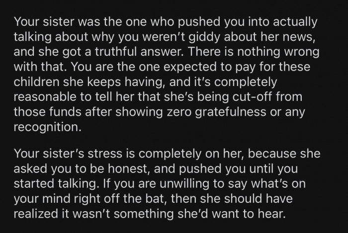 You can't expect someone to be excited about providing for more of your kids.
