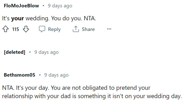 OP is not obligated to pretend she has a relationship with her dad