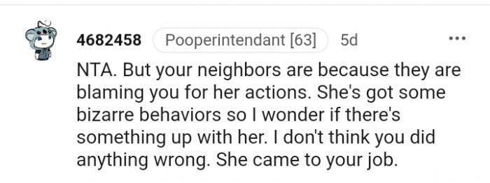 She's got some bizarre behavior