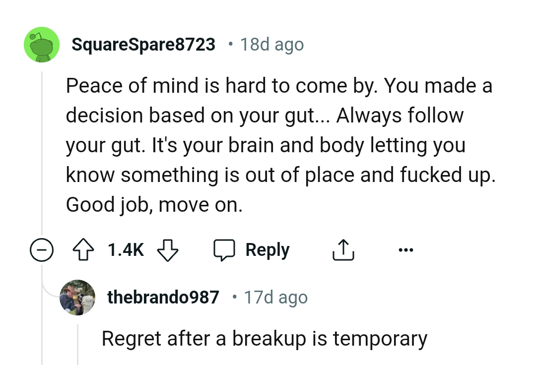 It's the OP's brain and body telling him something's out of place