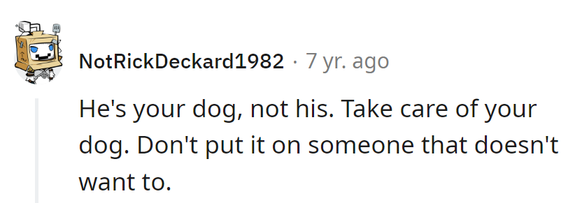 Looks like the leash of responsibility has a solo attachment...