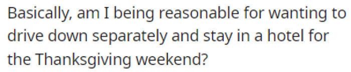 OP is now wondering if her request is unreasonable