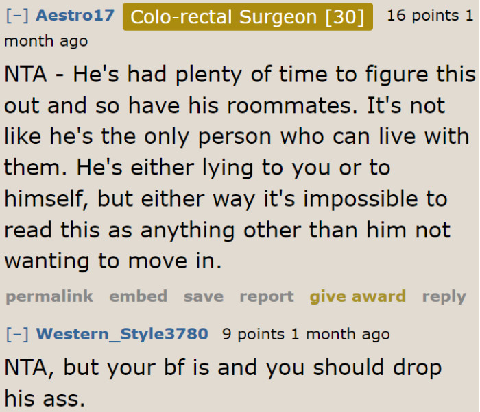 Redditors believe she should break up with him.