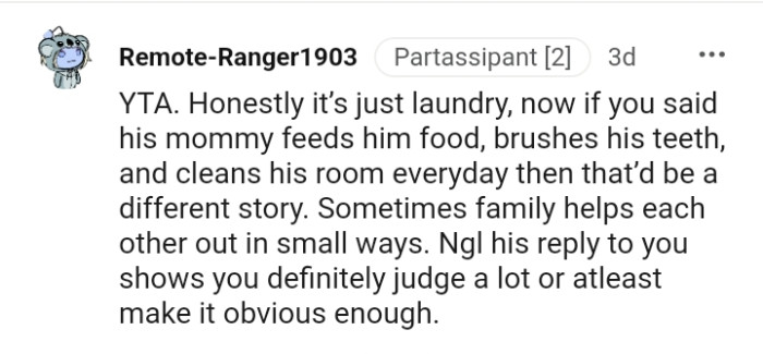 Sometimes, family helps each other out in small ways