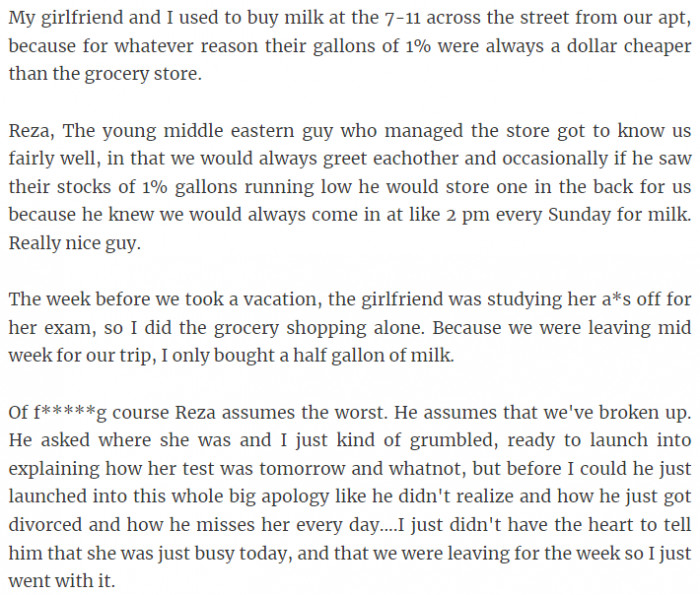 1. I, my girlfriend, and the store manager