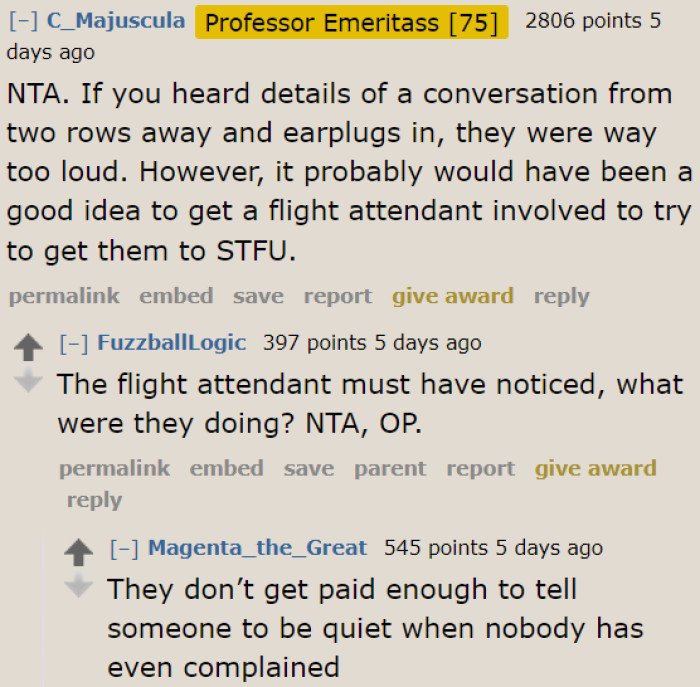 Indeed, it's the flight attendants' job. Why did they ignore these ladies?