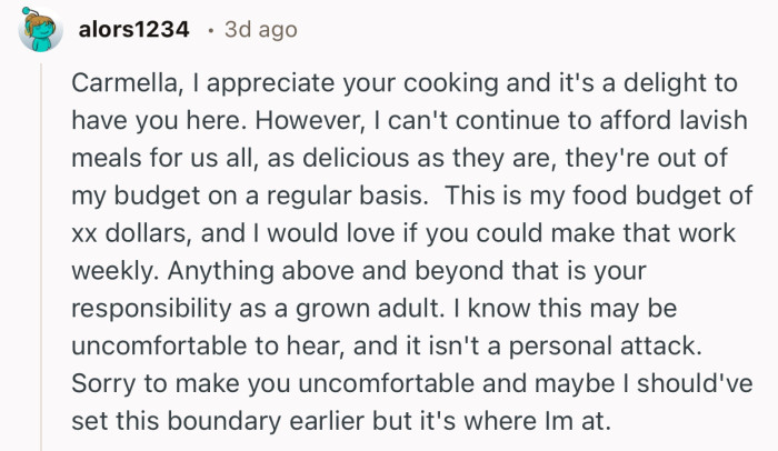 This Redditor has written a nice speech that OP can use to handle this situation diplomatically