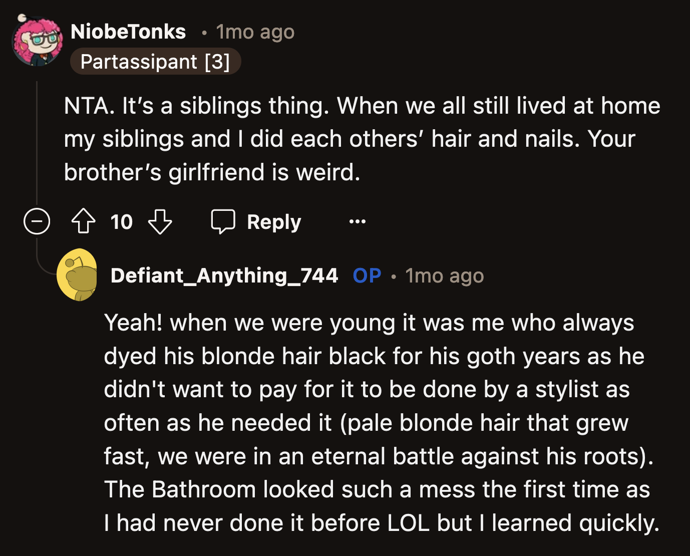 Others said OP's tradition with her brother isn't as atypical as his GF made it out to be.