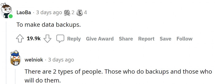 In light of recent data breaches and ransomware attacks, this is pretty good advice: