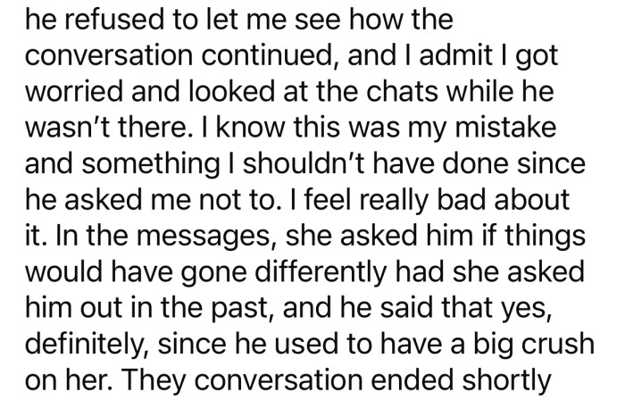 OP wanted to know how the conversation continued despite her boyfriend's refusal.