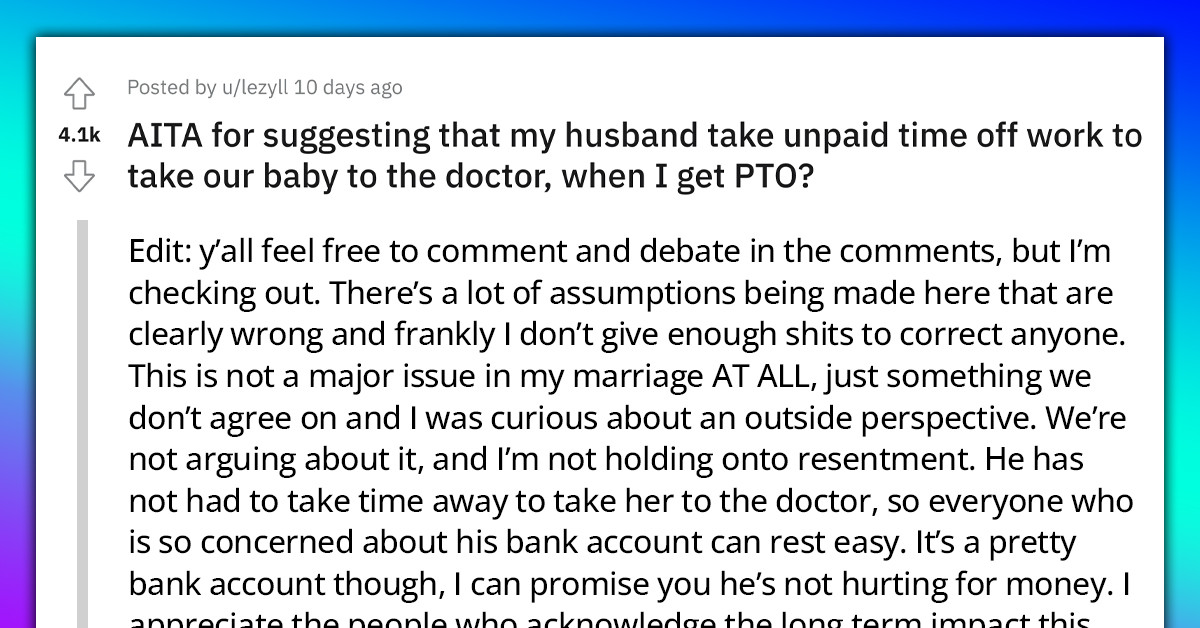 Woman Seeks Advice From Redditors On Who Should Take Baby To The Hospital -Her Or Her Husband