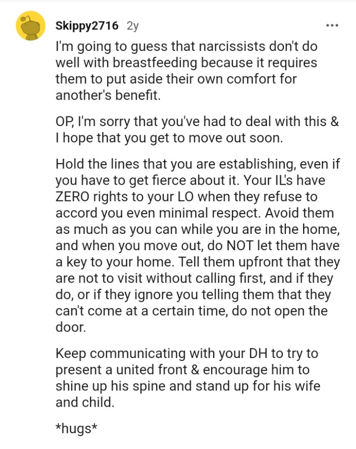 The OP should hold the lines she's establishing, even if she has to be fierce about it