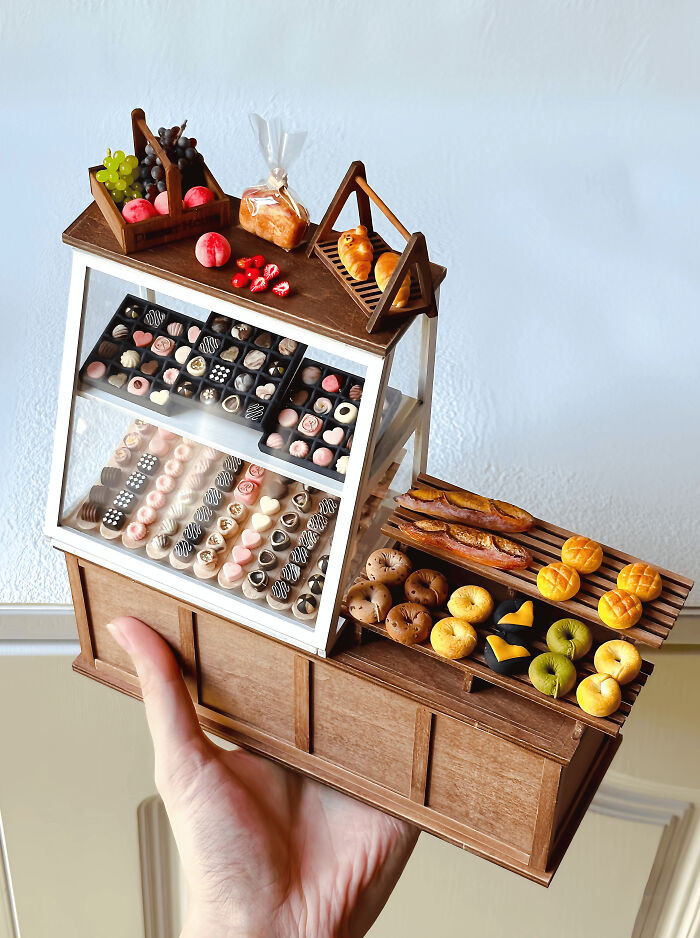"A Dream Bakery Realized In The Miniature World: 1:6 Scale Handmade Resin Clay Art"